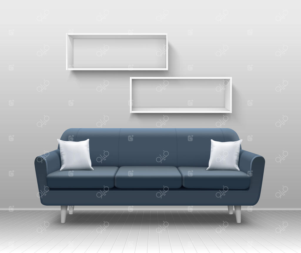 تصویری از دکوراسیون واقعی یک نشیمن مدرن با مبل خاکستری