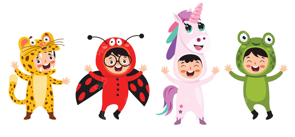 کودکان بامزه با لباس‌های حیوانات