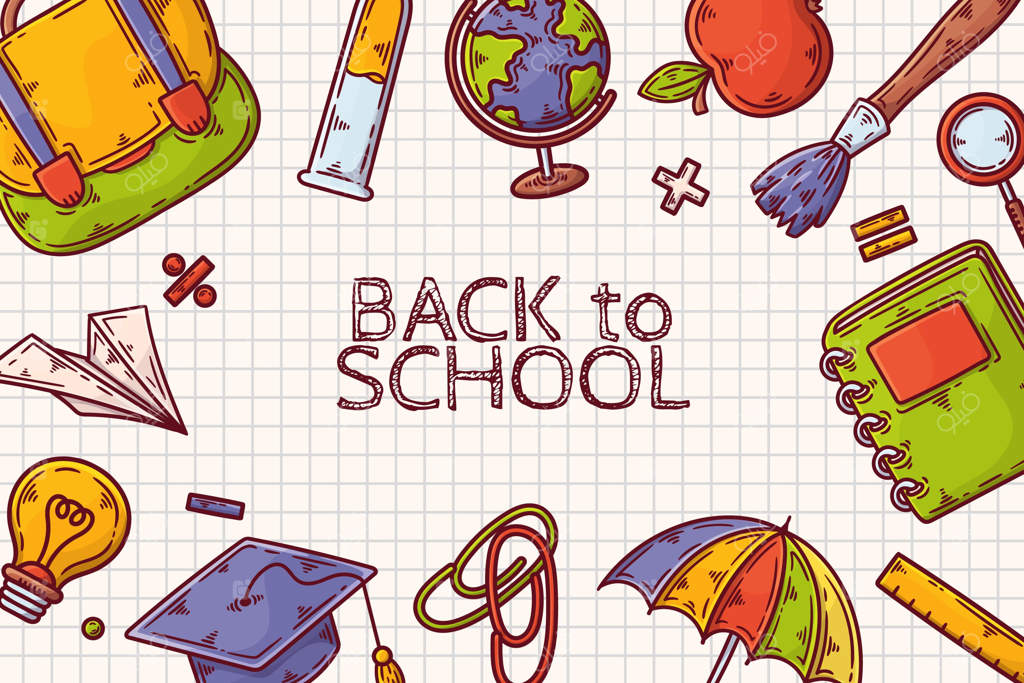 کاغذ دیواری نقاشی شده بازگشت به مدرسه