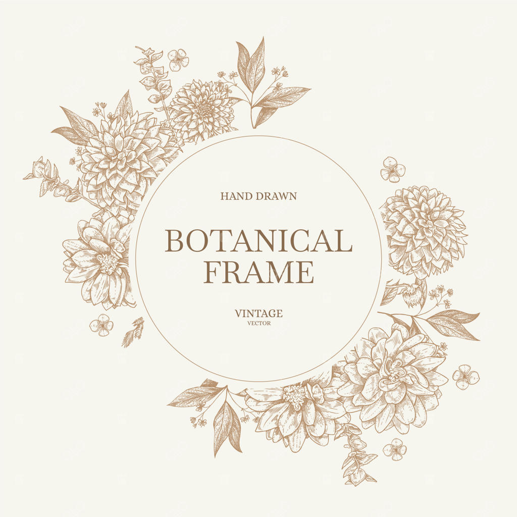 پس‌زمینه قاب گل و گیاه تزئینی زیبا