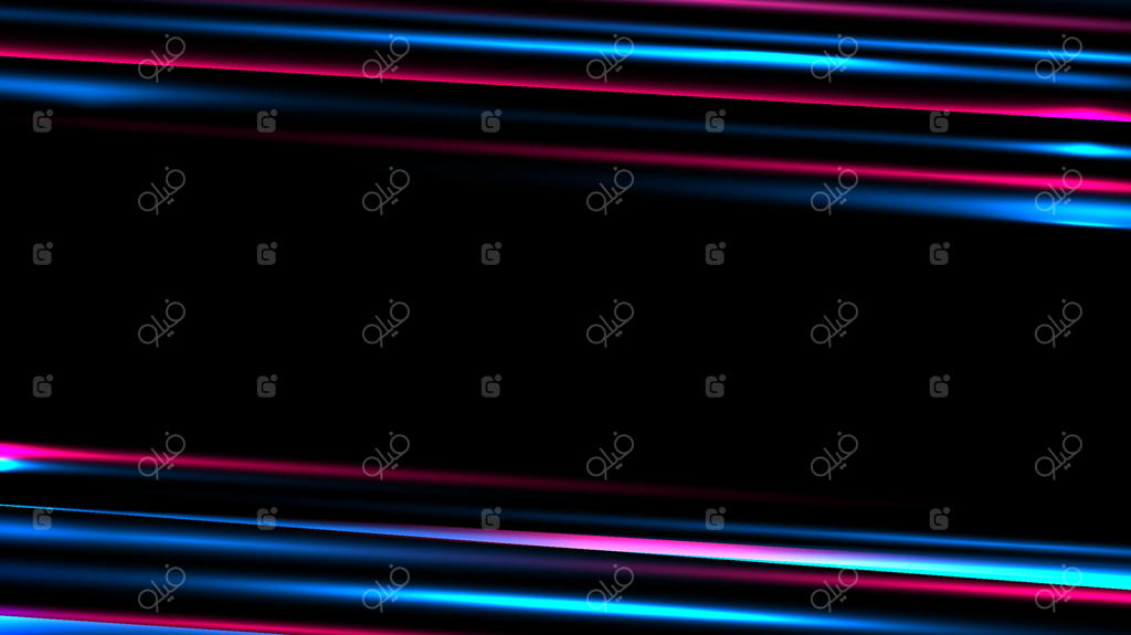 اثر حرکت تار و شتاب‌زده نور نئون آبی و قرمز در زمینه سیاه