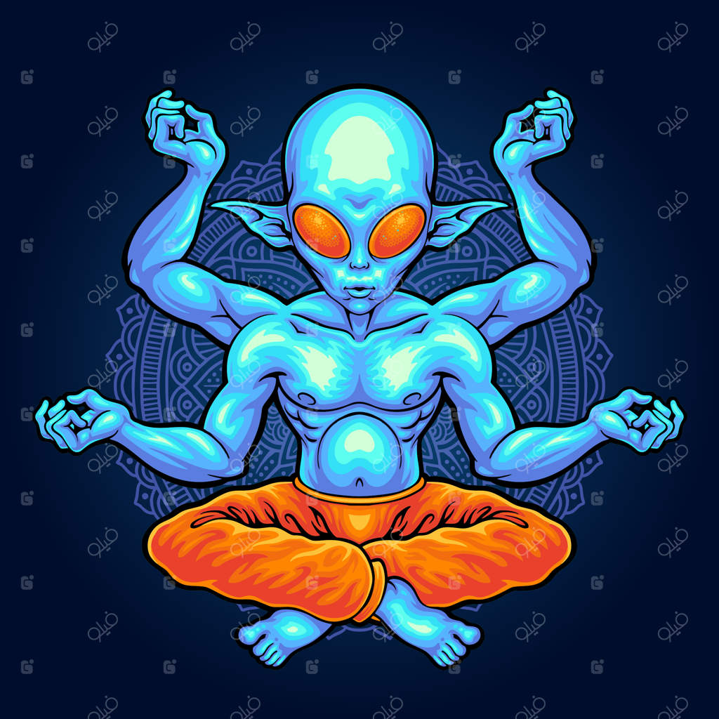 تصویر نماد بیگانه در حالت نیلوفر آبی