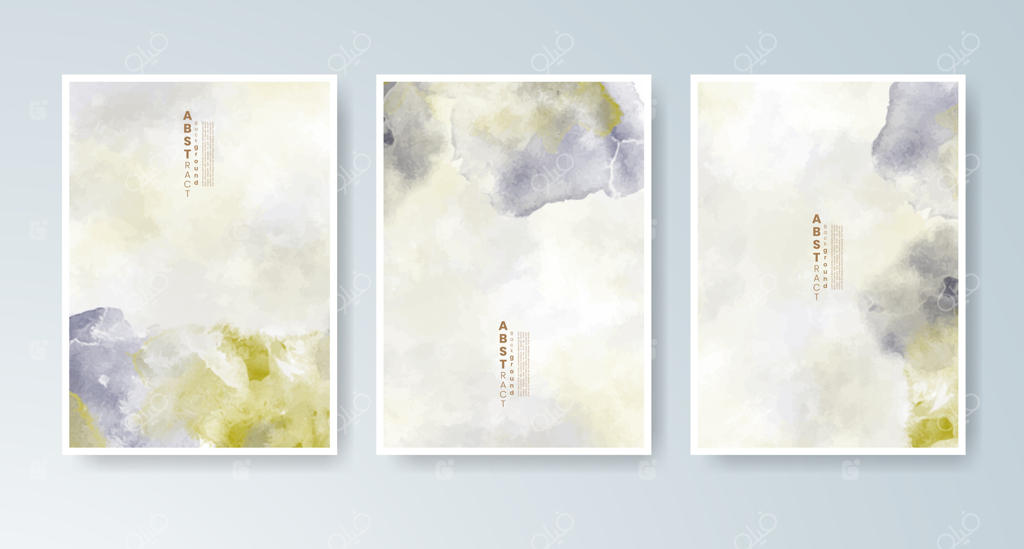 مجموعه کارت‌های هنری آبرنگی در رنگ‌های جسورانه، ایده‌آل برای دعوت‌نامه‌های شخصی یا شغلی.