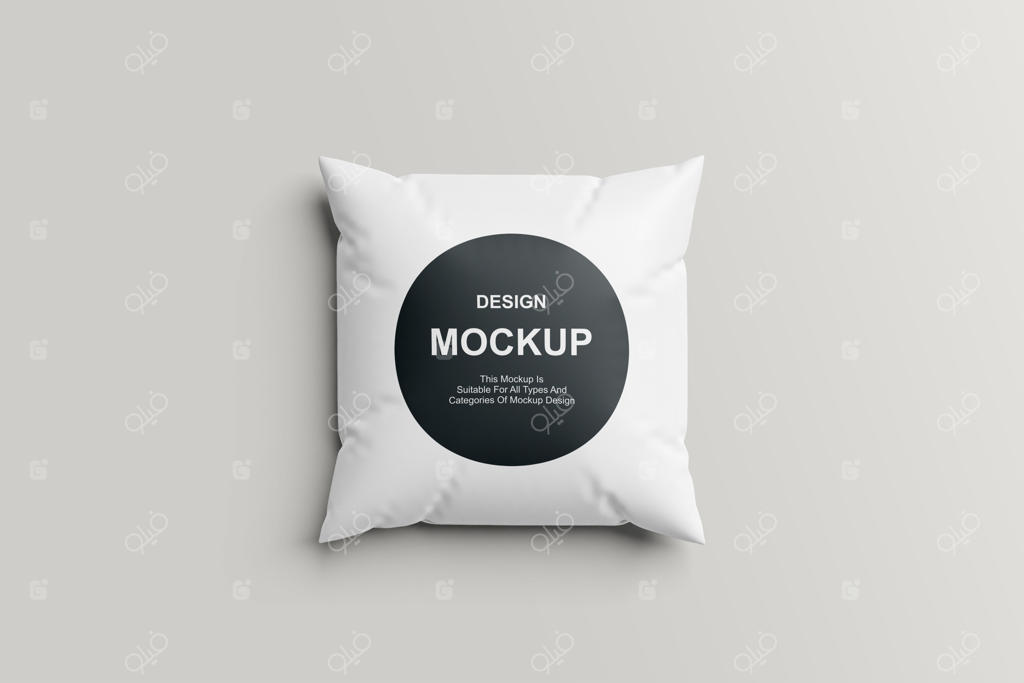 موکاپ بالش نرم با پس‌زمینه سفید