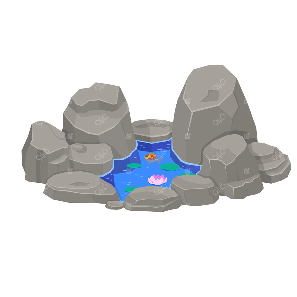 منبع جادویی آب بر روی پس‌زمینه سفید