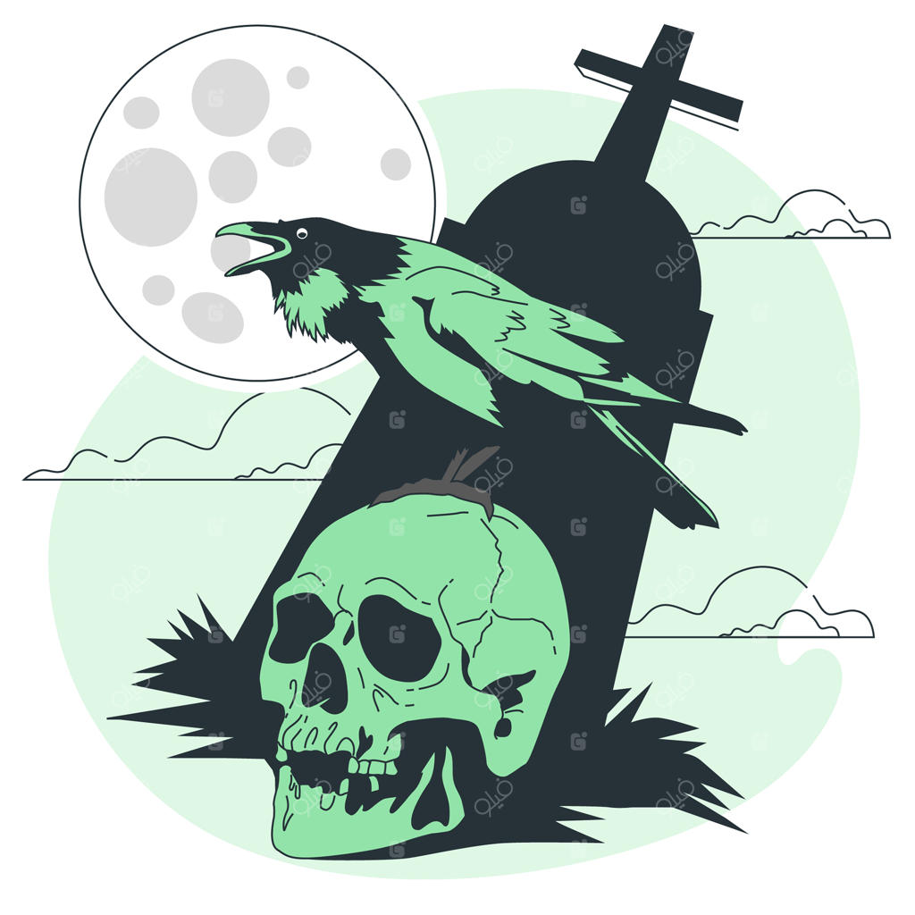 تصویر مفهومی کلاغ نماد مرگ
