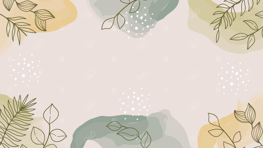 پس‌زمینه آبرنگ پاستلی با طراحی خطی گیاهی: یک طرح هنری.