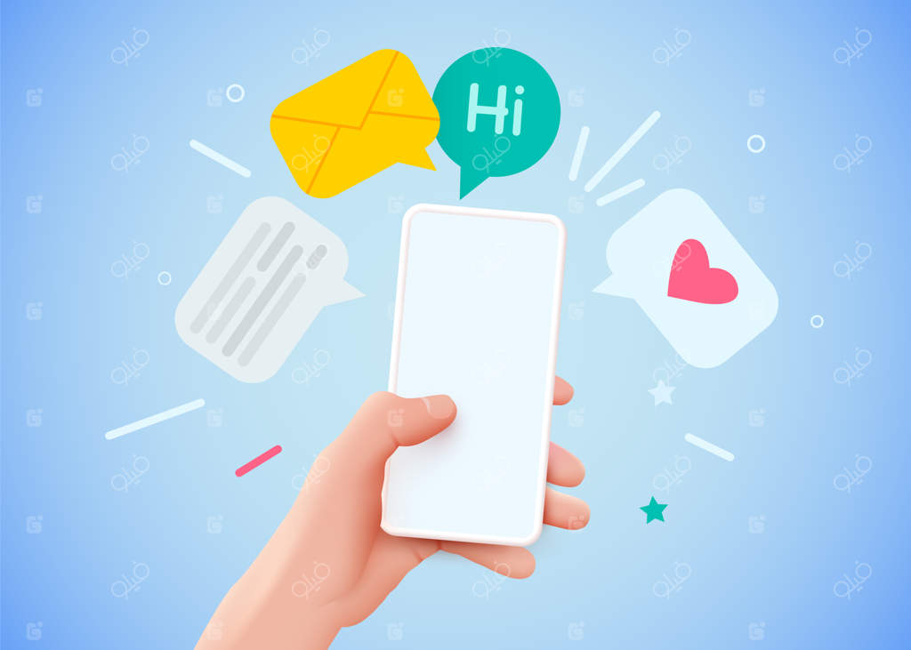 مفهوم ارتباطات و شبکه‌های اجتماعی با تلفن دستی