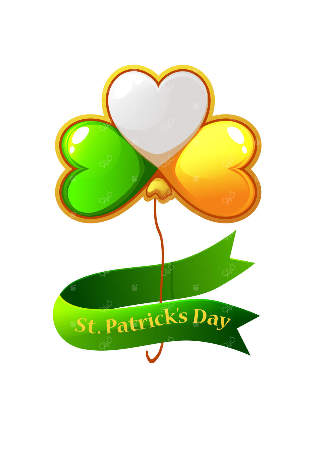 بادکنک‌های شبدر شکل روز سنت پاتریک و پرچم ایرلند