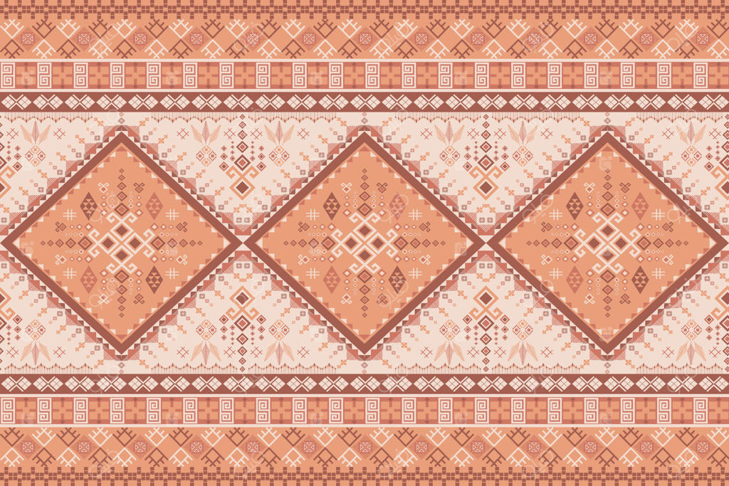 پترن هندسی نارنجی به سبک بومی