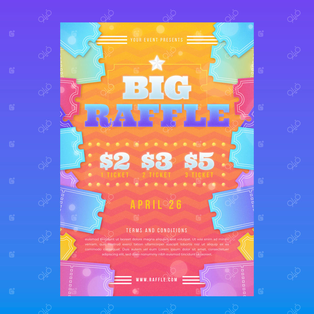 طراحی پوستر قرعه‌کشی بزرگ با گرادیانت