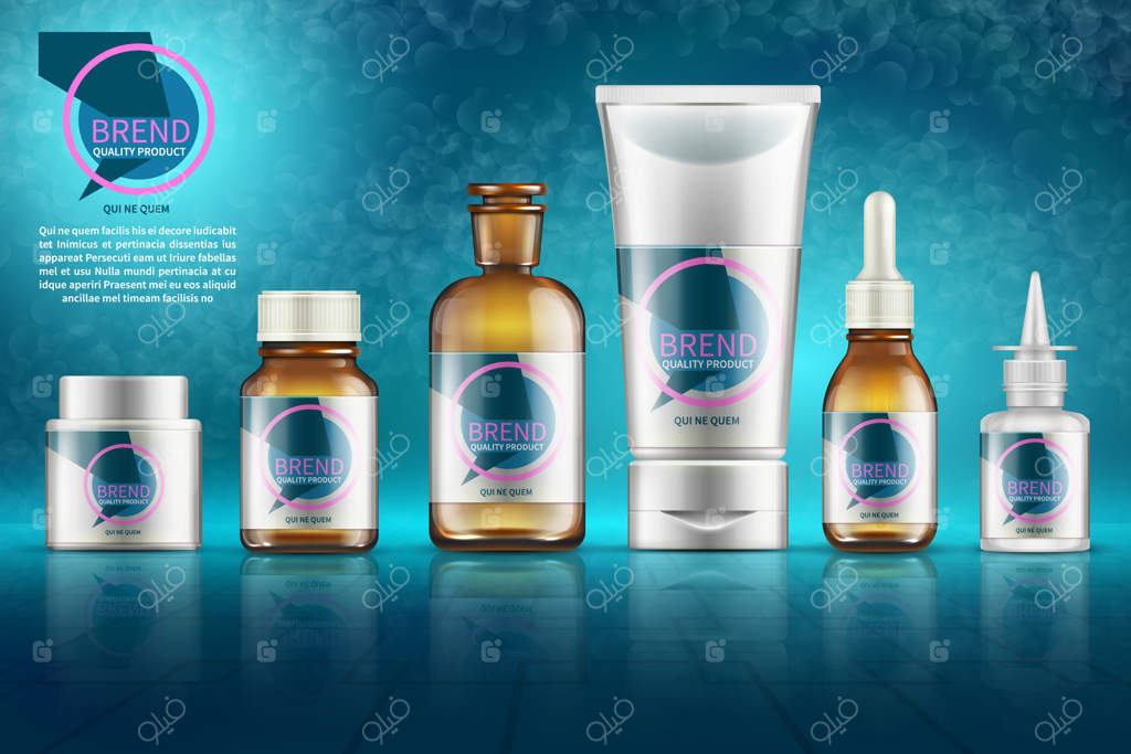 زمینه‌ی زیبایی و سلامت با بطری‌ها، تیوپ‌ها و بسته‌بندی‌های محصولات آرایشی و بهداشتی