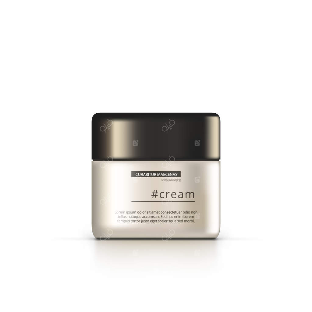 ظرف کرم براق و پلاستیکی گرد سه‌بعدی مناسب محصولات آرایشی