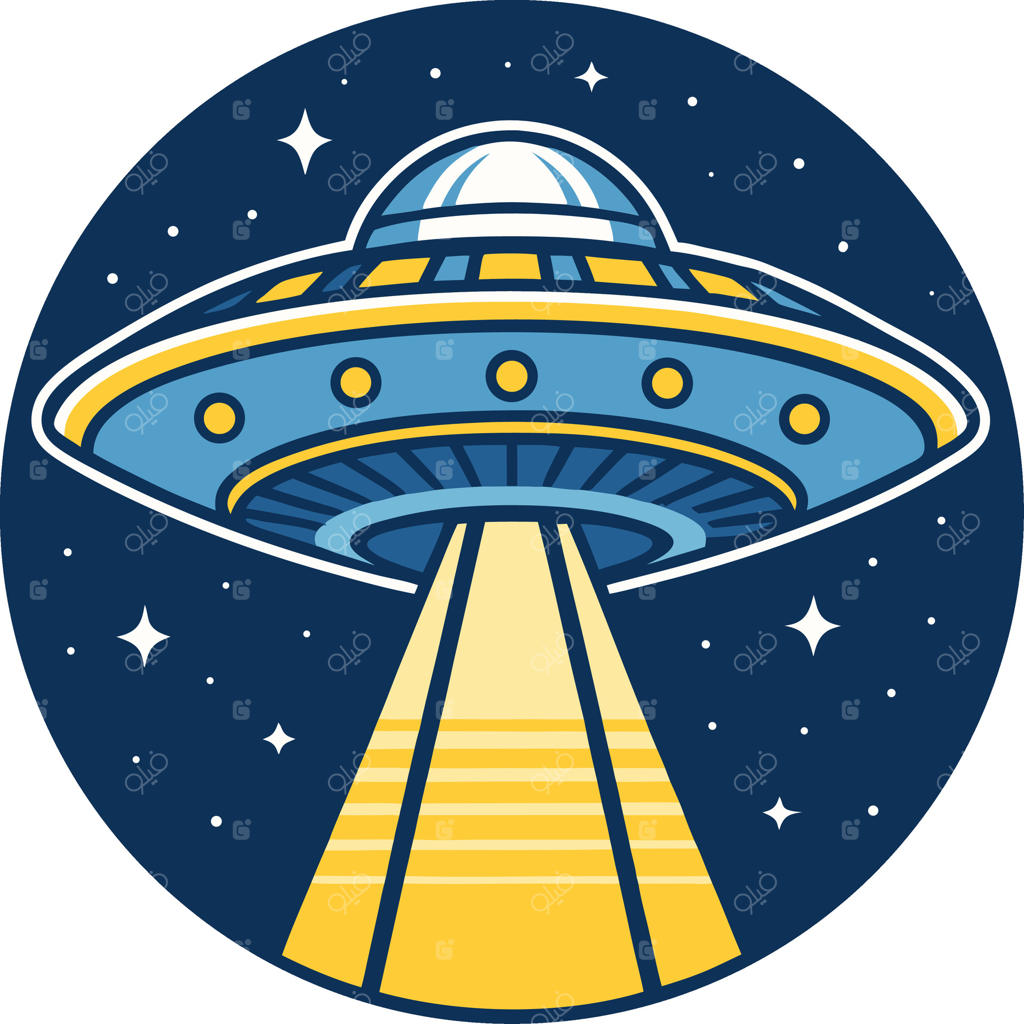 سفینه فضایی با پرتو نور درخشان و ستارگان در فضا، مناسب برای پروژه‌های خلاقانه