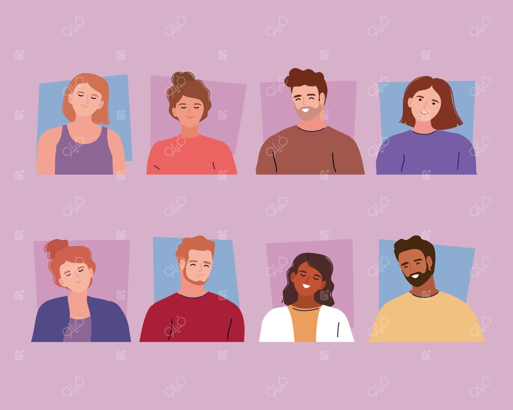 هشت کاراکتر از افراد جوان