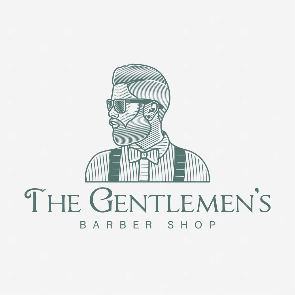 نشان آرایشگاه مردانه ریش‌دار - طراحی دستی