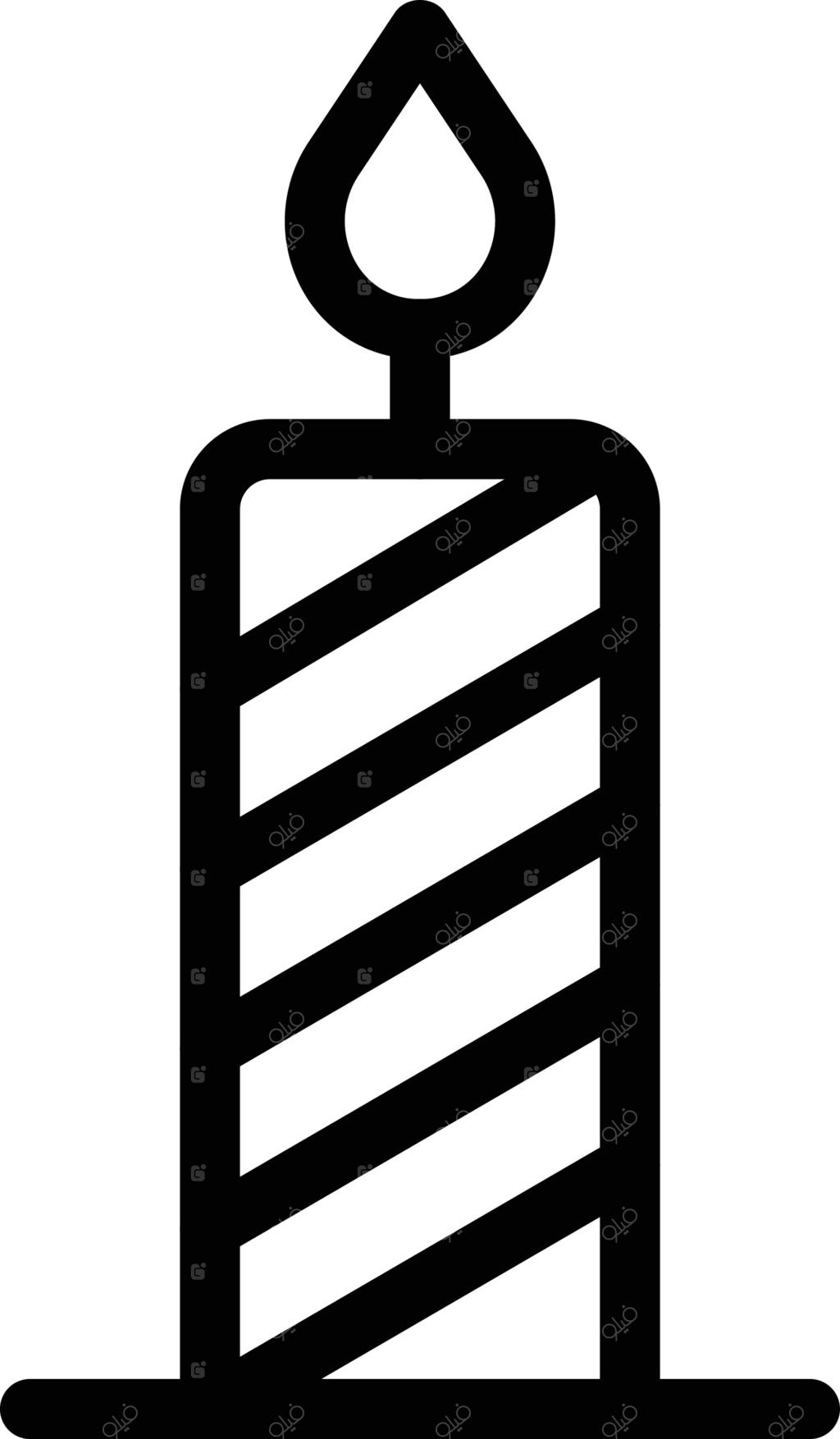 تصویر وکتور شمع بر روی پس‌زمینه. نمادهای باکیفیت بالا برای طراحی مفهومی و گرافیکی.