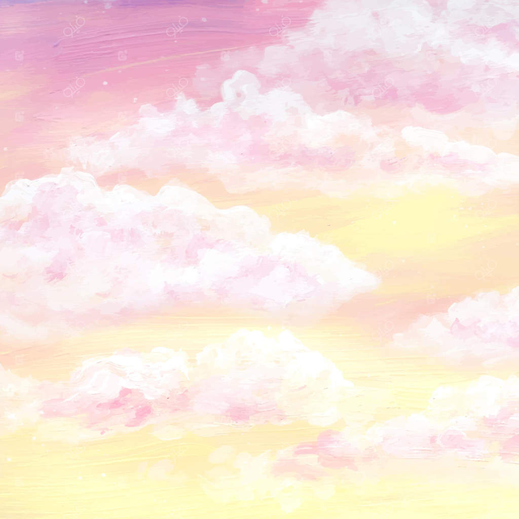 پس‌زمینه آبرنگی با آسمان پاستلی دست‌ساز