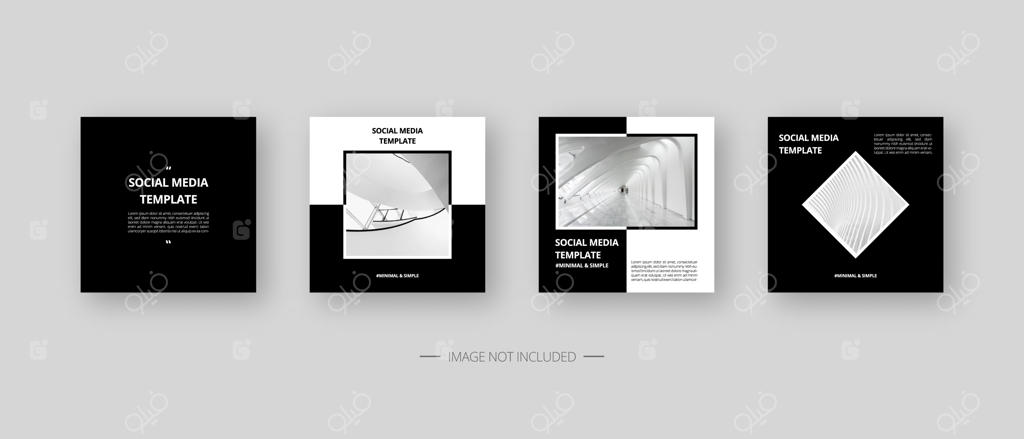 قالب شبکه‌های اجتماعی: قالب پست شیک و قابل ویرایش شبکه‌های اجتماعی. طراحی قالب. تصویرسازی.