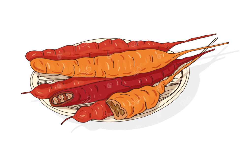 توده‌ای از چورچخلا روی بشقاب: شیرینی سنتی و خوشمزه گرجستانی. دسر بی‌نظیر قفقازی.