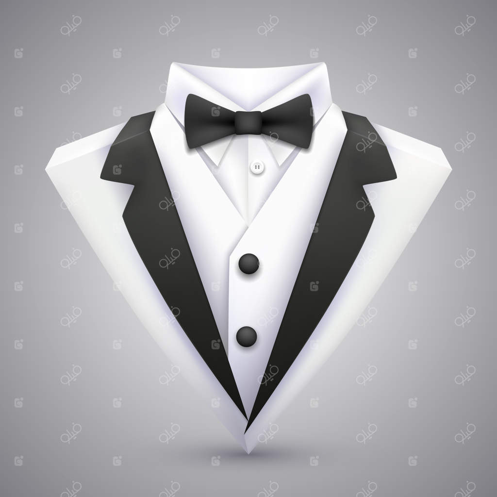 کت مثلثی با پاپیون - تصویر برداری