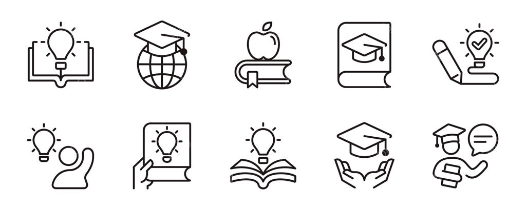 نمادهای هوشمندی و نوآوری: مجموعه‌ای از نشانه‌های موفقیت و ایده‌پردازی خلاقانه، لامپ روشنفکری و نبوغ برای وب و اپلیکیشن‌ها