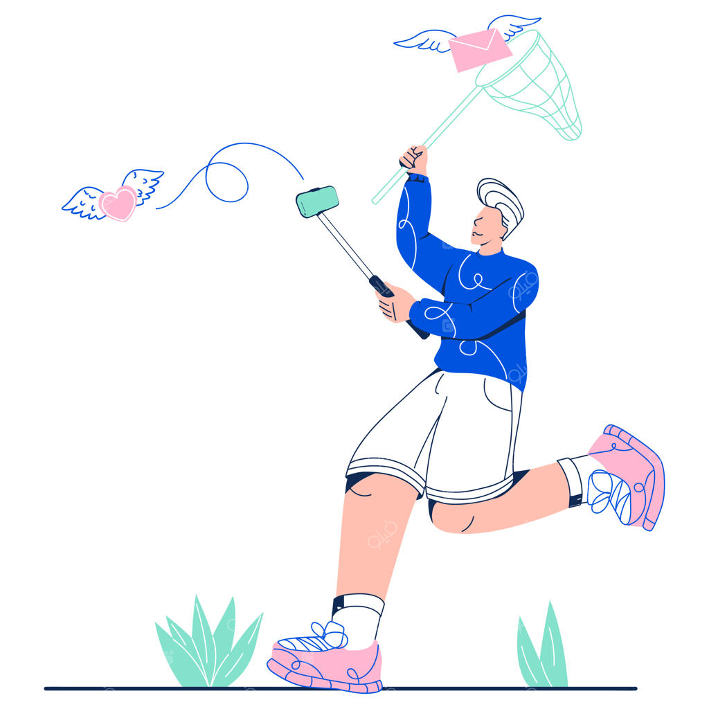 اینفلوئنسر مرد در حال گرفتن سلفی برای پست