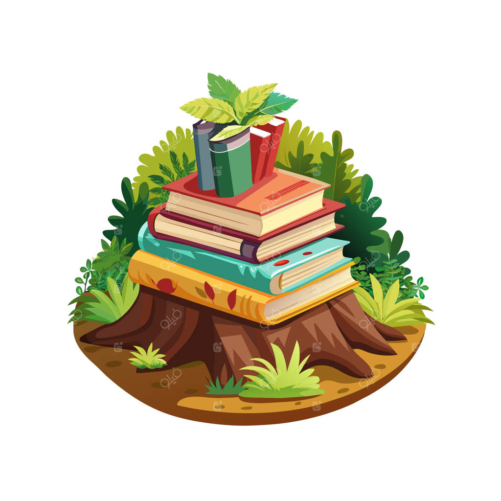 مفهوم تصویرسازی وکتوری چیدمان کتاب‌ها