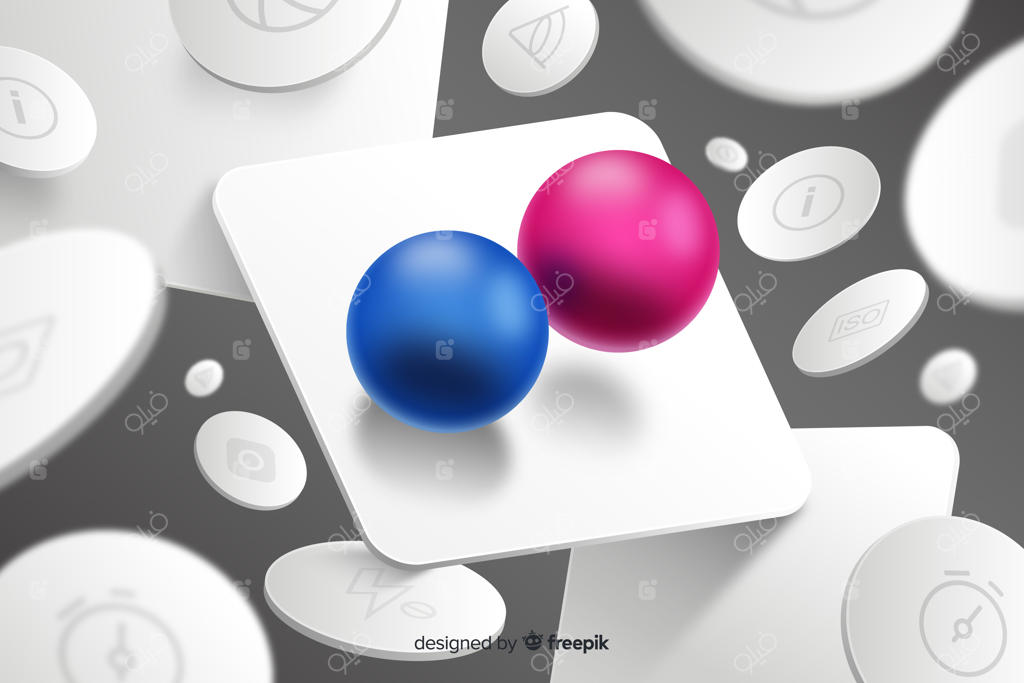 پس‌زمینه انتزاعی با حباب‌ها