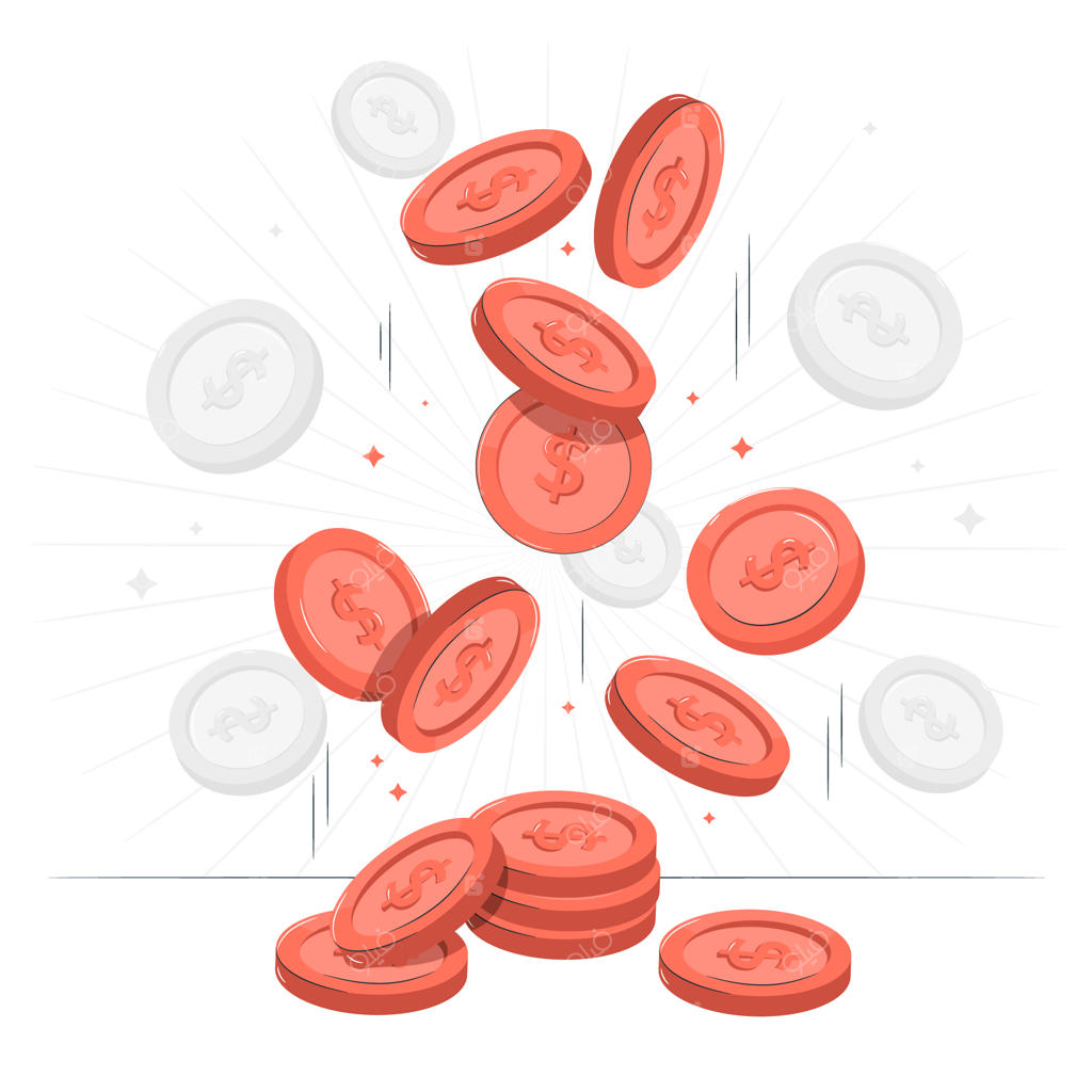 ایده‌ای از سکه‌های در حال سقوط