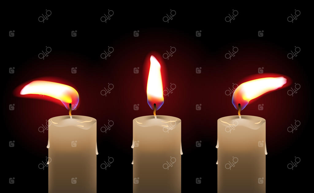 شمع روشن در تاریکی