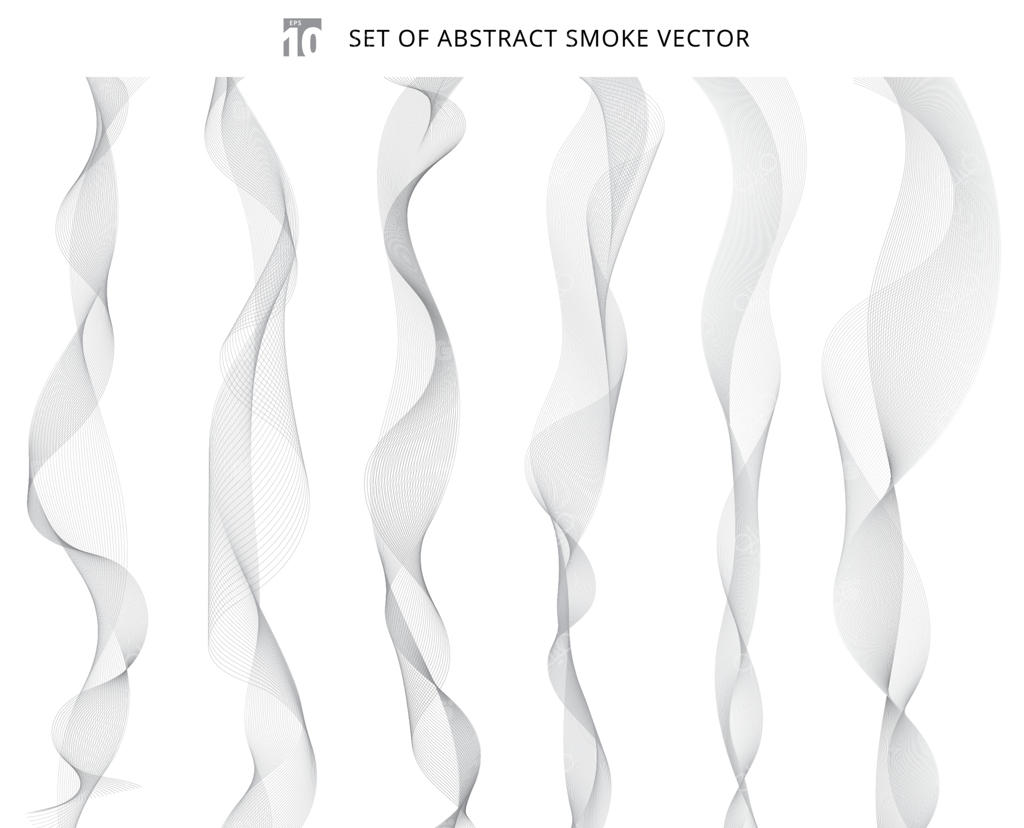 مجموعه‌ای از امواج خاکستری انتزاعی بر روی زمینه سفید.