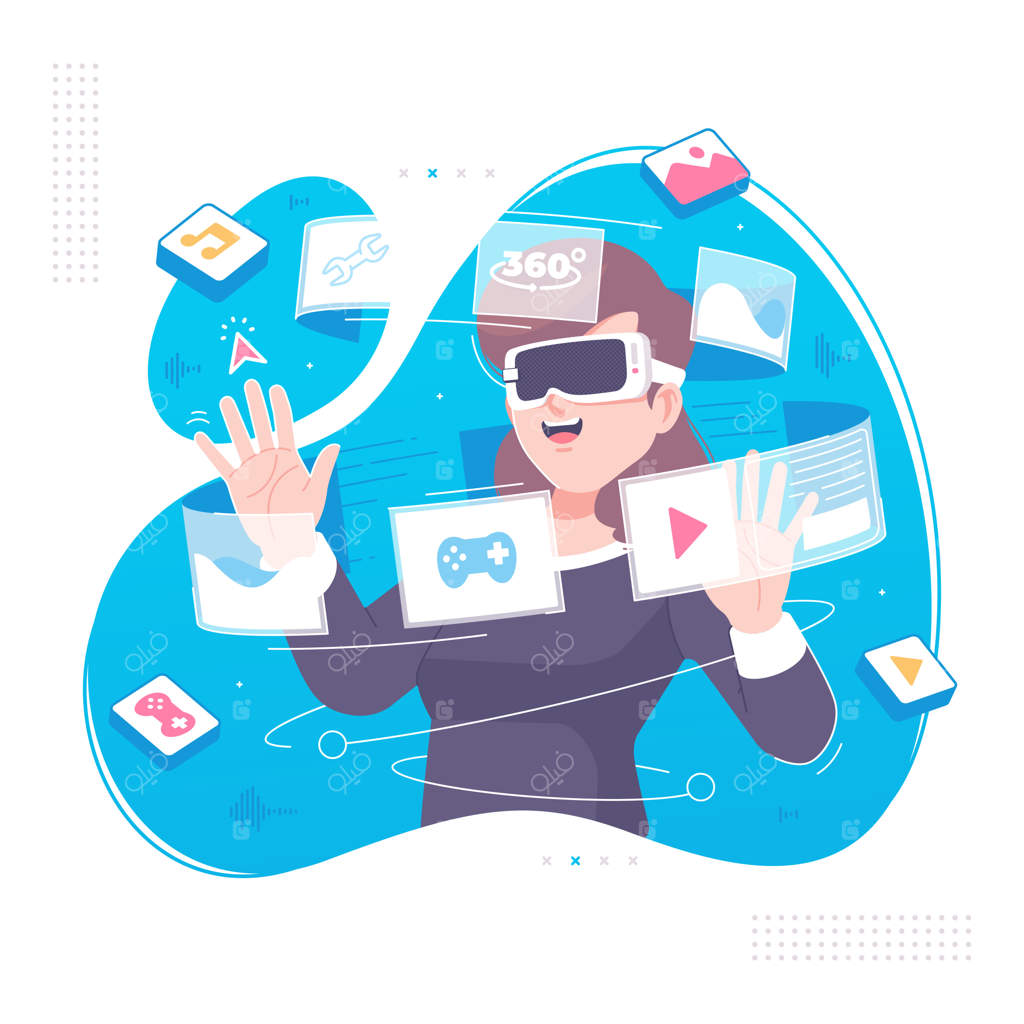 تصویر زمینه مفهومی فناوری آینده واقعیت مجازی