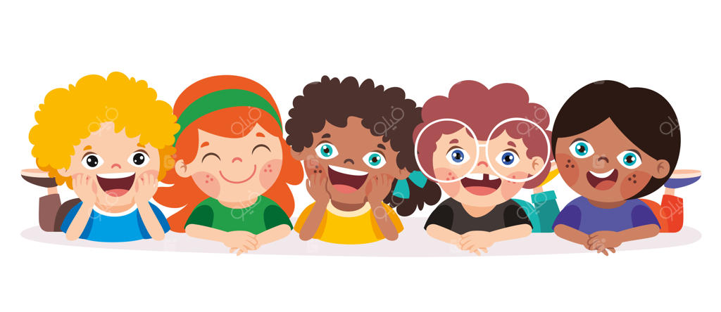 کودکان کارتونی در حال دراز کشیدن روی زمین