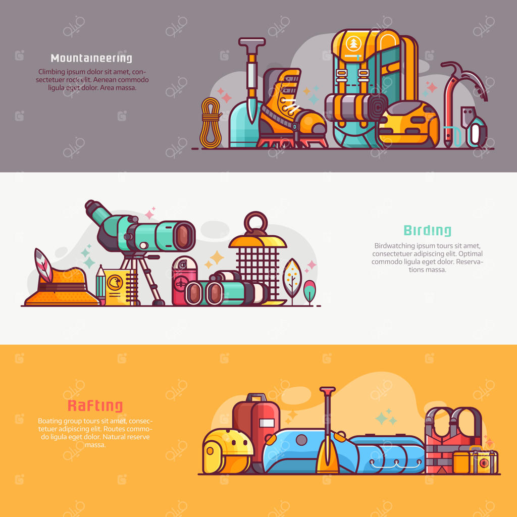 بنرهای تبلیغاتی فعالیت‌های تابستانی در فضای باز