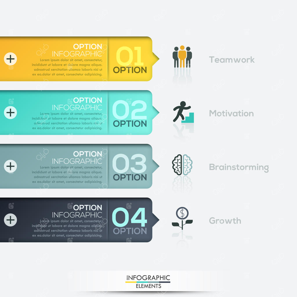 گزینه‌های اینفوگرافیک کاغذی مدرن