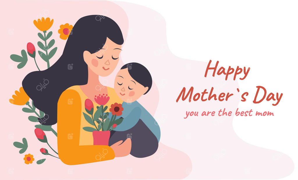 پس‌زمینه طراحی شده با دست برای روز مادر