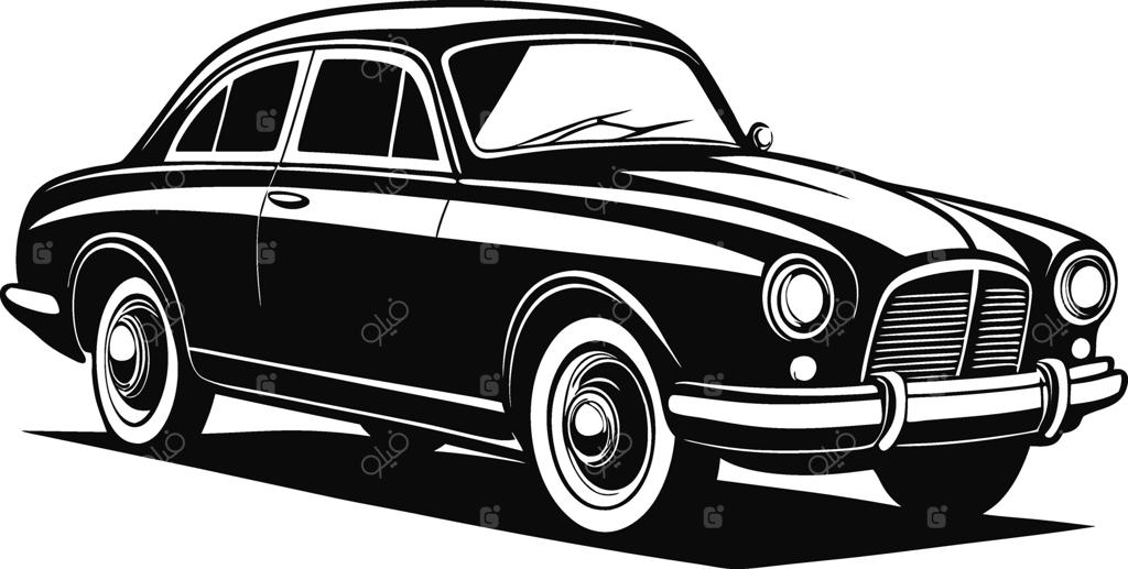 نمای جانبی خودروی کلاسیک شیک و اشرافی