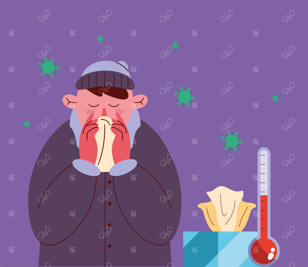 مرد مبتلا به آنفولانزا