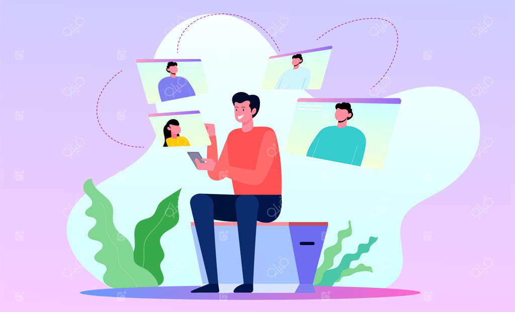 مفهوم ویدئو کنفرانس آنلاین