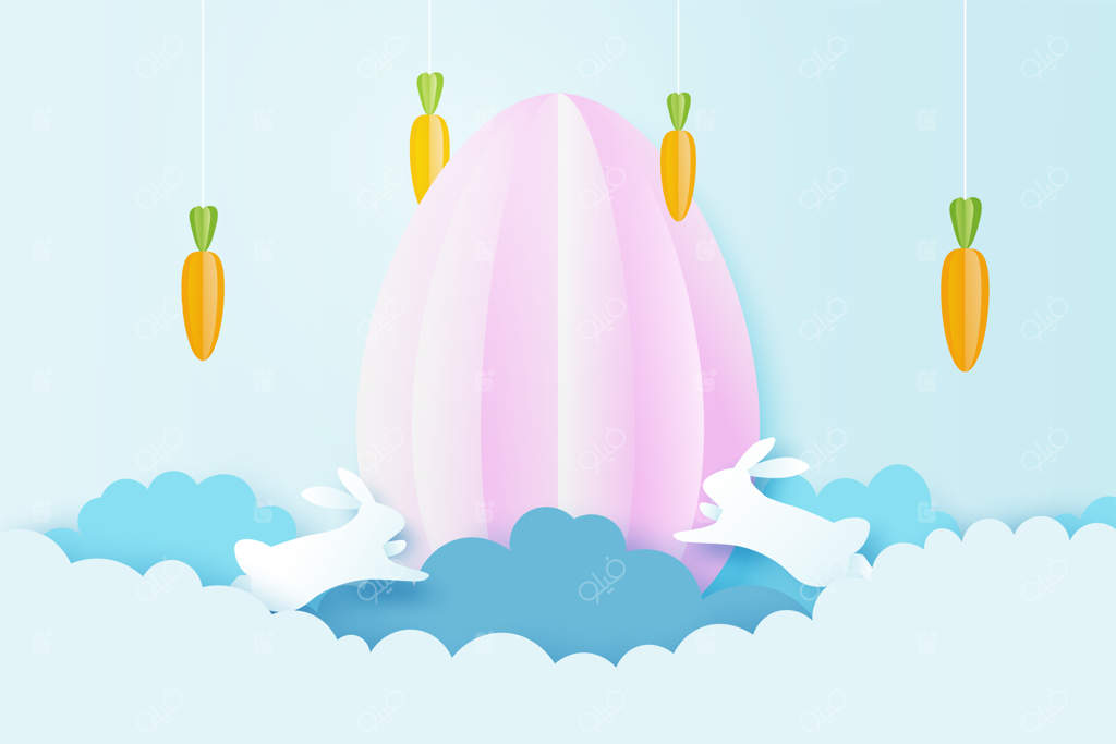 پس‌زمینه شاد عید پاک  
هنر کاغذی تخم‌مرغ‌های عید و خرگوش با شکل تخم‌مرغ  
طراحی قالب بنر  
تصویرگری وکتور