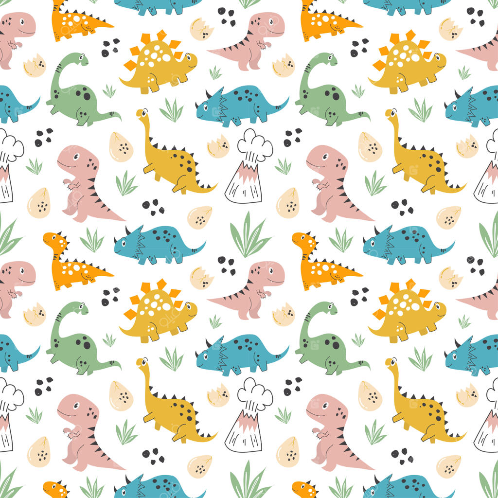 طرح کودکانه با دایناسورهای بامزه برای بچه‌ها