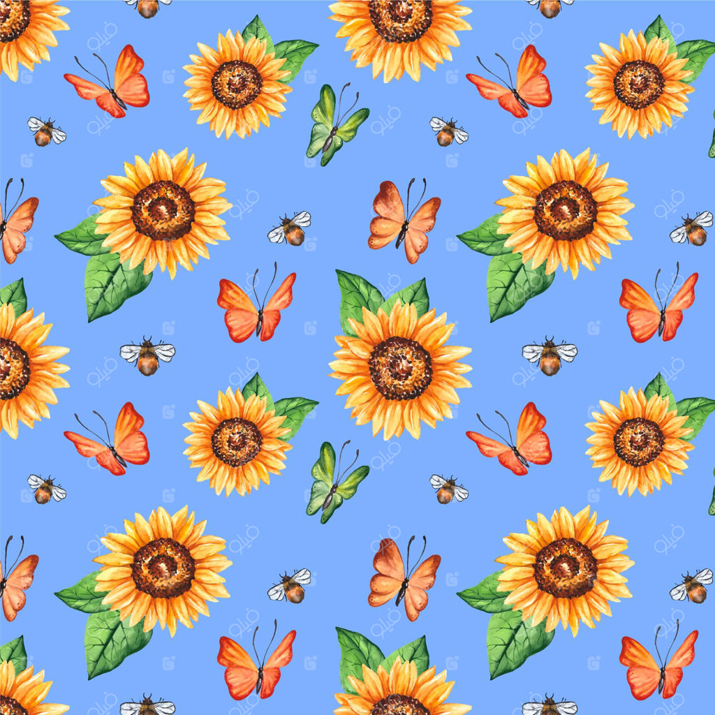 پترن حشرات و گل‌ها