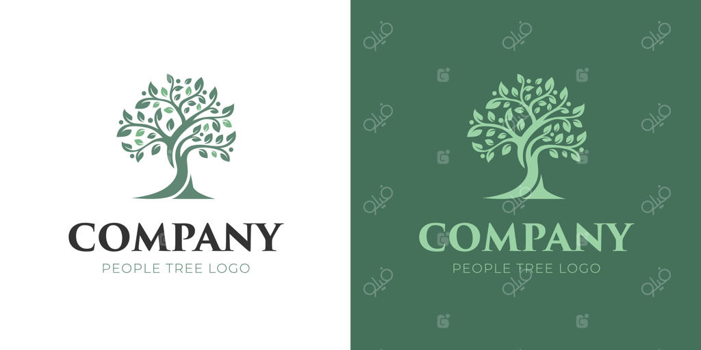 طراحی لوگوی درخت زندگی با نماد گرافیکی خانواده. ایده شاخه‌های درخت به هم پیوسته