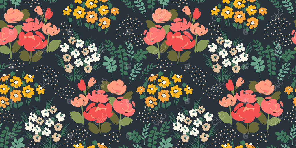 طرح انتزاعی گلدار یکپارچه برای سطوح مختلف