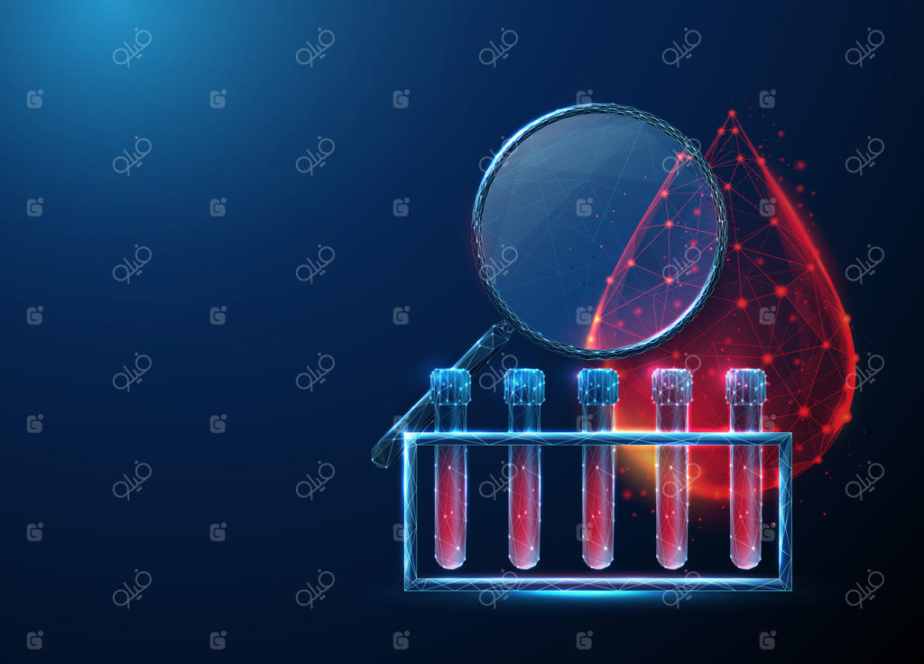 وکتور حرفه‌ای تصویرسازی لوله‌های آزمایش و ذره‌بین برای تحقیق