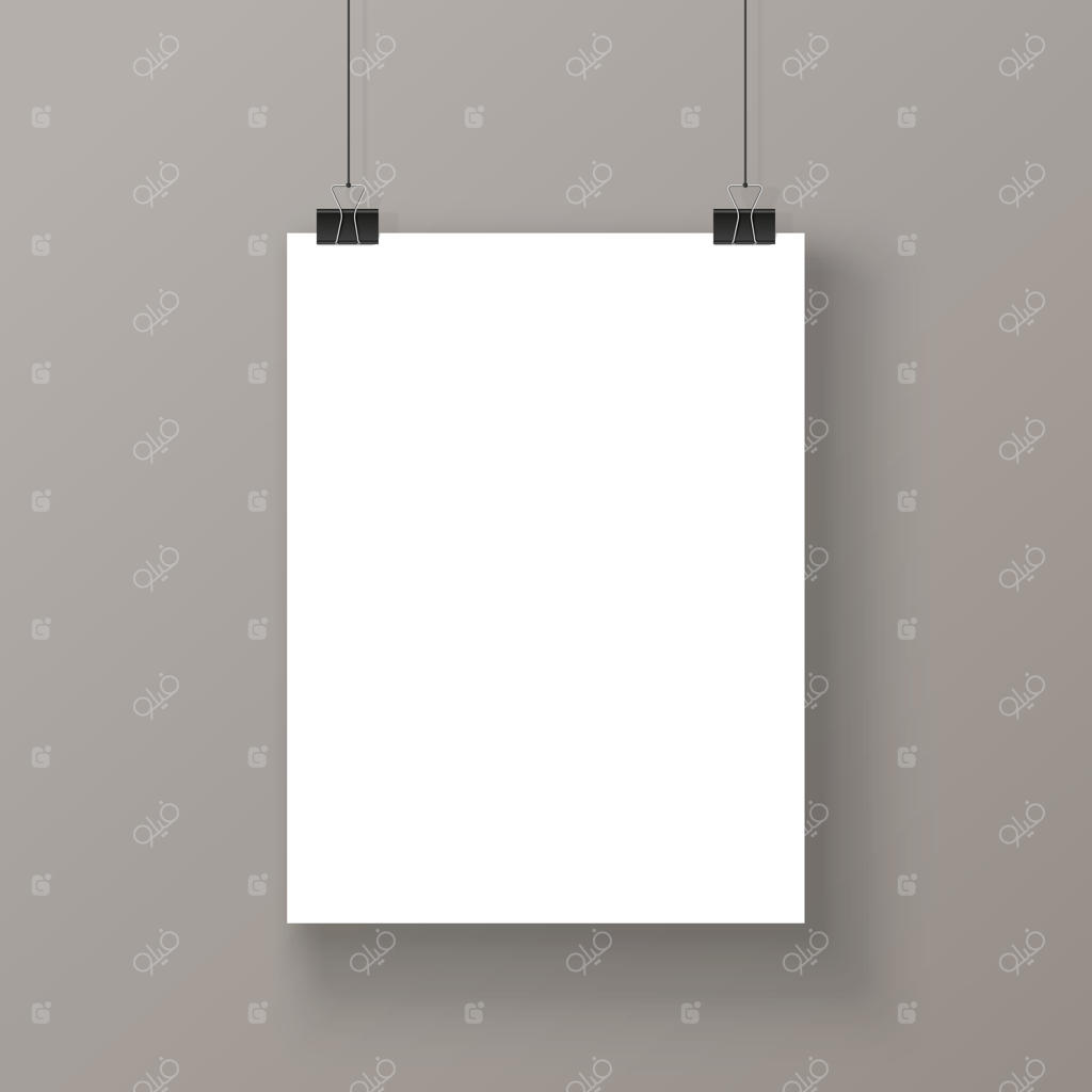 پوستر خالی آویزان، تنها به چند نخ وصل شده است