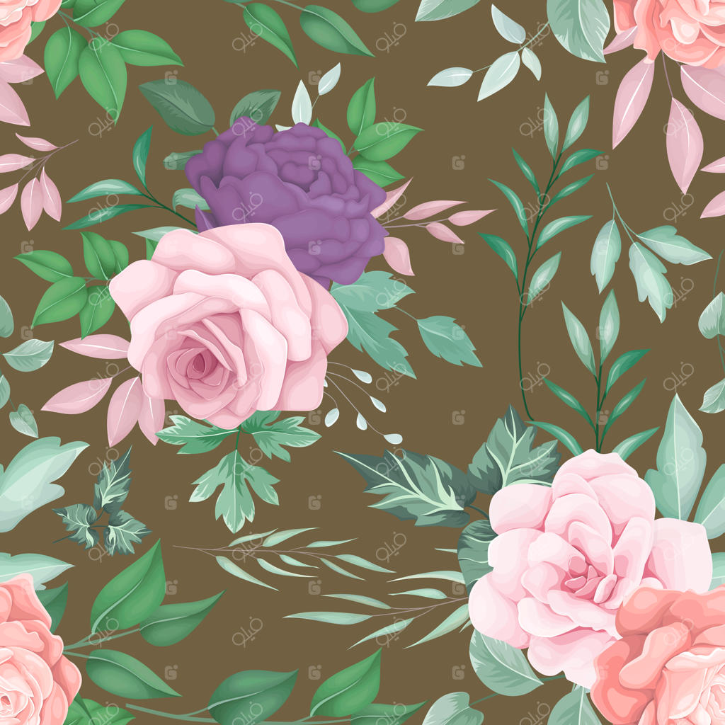 طراحی پترن زیبا و یکپارچه گل‌ها