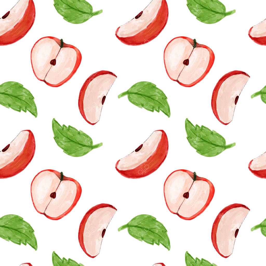 پترن یکپارچه سیب با آبرنگ