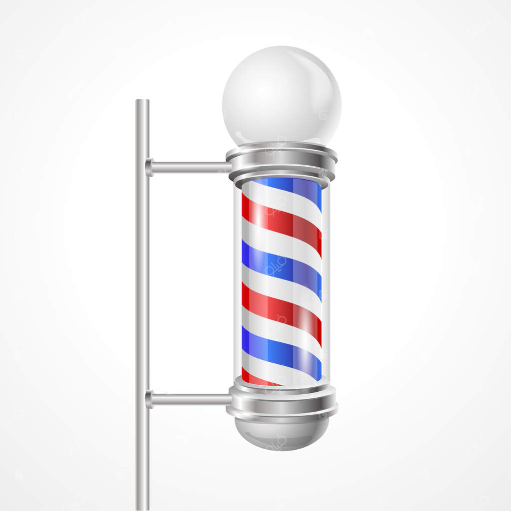 چراغ آرایشگاه با پس‌زمینه سفید.